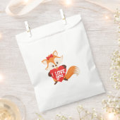 Sachets En Papier Joli Renard Je t'aime Coeur (Coupé)