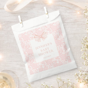 Sachets En Papier Joli ruban arc rose doux preppy bébé fille douche