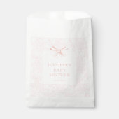 Sachets En Papier Joli ruban arc rose doux preppy bébé fille douche (Devant)