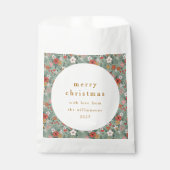 Sachets En Papier Joli Sage Vert Botanique Personnalisé Joyeux Noël (Devant)