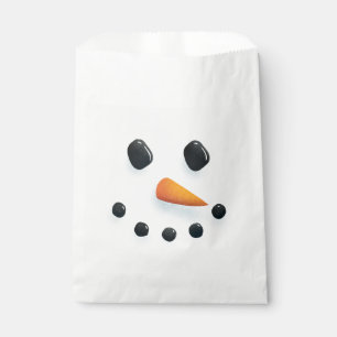 Sachets En Papier Joli Snowman Illustré visage Noël