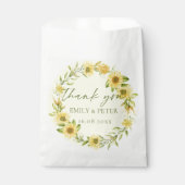Sachets En Papier Joli Tournesol Jaune Floral Mariage Merci (Devant)