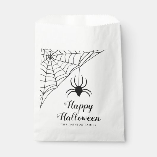 Sachets En Papier Jolie araignée noire Halloween (Devant)