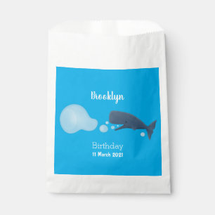 Sachets En Papier Jolie baleine à sperme soufflant bulles dessin