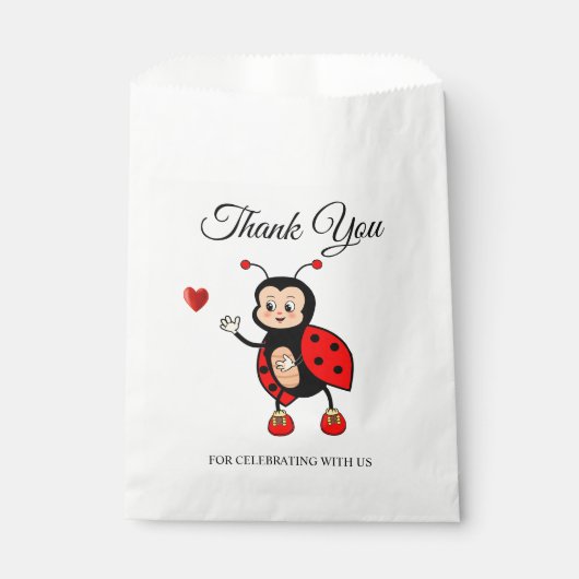 Sachets En Papier Jolie coccinelle d'anniversaire (Devant)