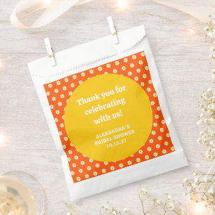 Sachets En Papier Jolie Daisy Orange Mariage Personnalisé Remercieme