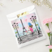 Sachets En Papier Jolie femme et ballon de coeur rose - I Love Paris (Scellé)