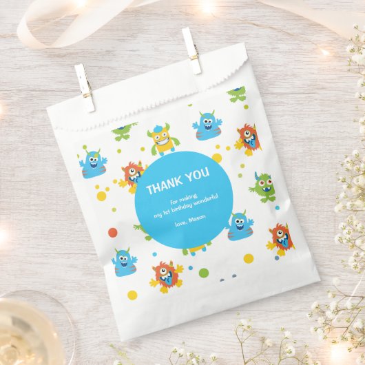 Sachets En Papier Jolie fête d'anniversaire sur le thème du petit mo (Coupé)