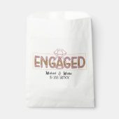 Sachets En Papier Jolie fête de fiançailles ajouter noms date (Devant)