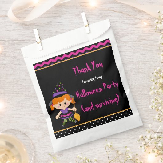 Sachets En Papier Jolie fête d'Halloween sorcière fille Halloween (Coupé)