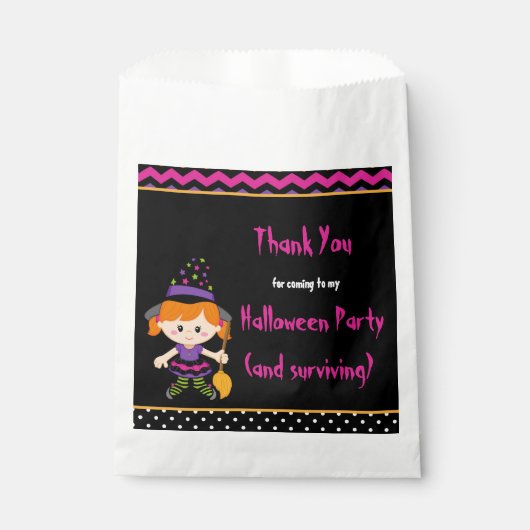 Sachets En Papier Jolie fête d'Halloween sorcière fille Halloween (Devant)
