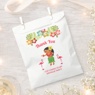 Sachets En Papier Jolie fille hawaïenne de hula fête d'anniversaire 