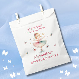 Sachets En Papier Jolie fille rose Ballerina Merci d'anniversaire