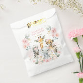 Sachets En Papier Jolie jungle sauvage Bébé Animaux Blush rose Flora (Scellé)