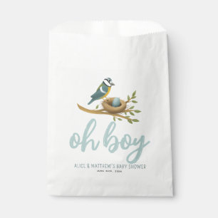 Sachets En Papier Jolie Oh Garçon Oiseau Bleu Nid Fête de Naissance