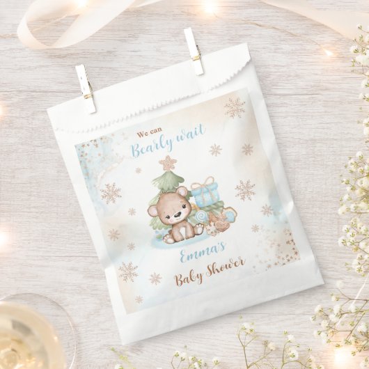 Sachets En Papier Jolie Ours Baby shower de Noël Garçon Favoriser Sa (Coupé)