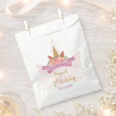 Sachets En Papier Jolie Pastel Rose Floral Unicorn Anniversaire (Coupé)