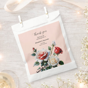 Sachets En Papier Jolie rose florale mariage rose blanc rouge
