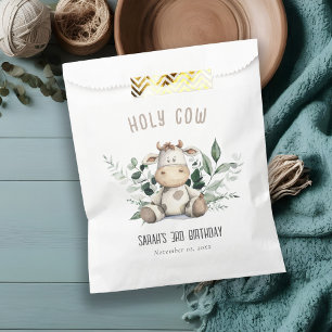 Sachets En Papier Jolie Vache Foliage Pastel Anniversaire de enfant