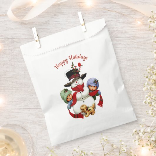 Sachets En Papier Jolies Tots de Noël avec Snowman Sag (Coupé)