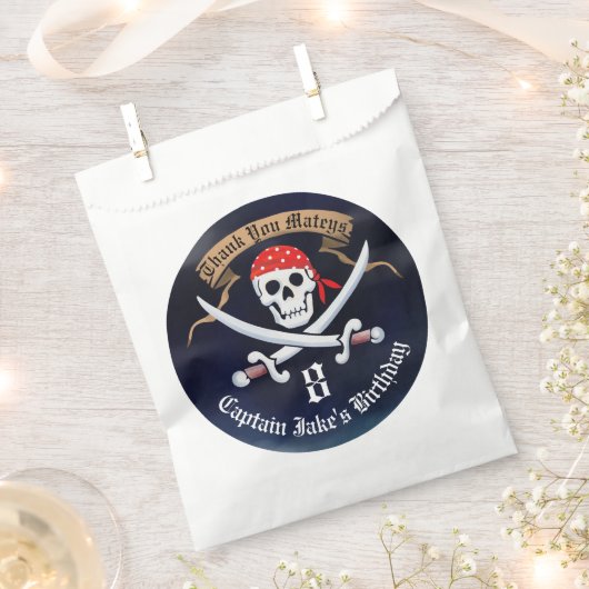Sachets En Papier Jolly roger Pirate fête d'anniversaire (Coupé)