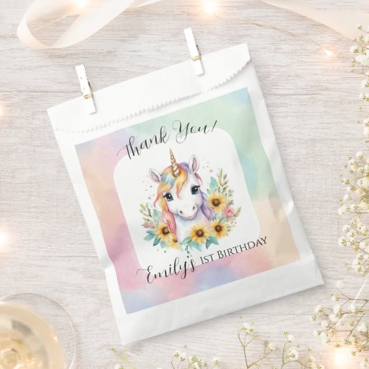 Sachets En Papier Jote Unicorn Tournesol Anniversaire (Coupé)