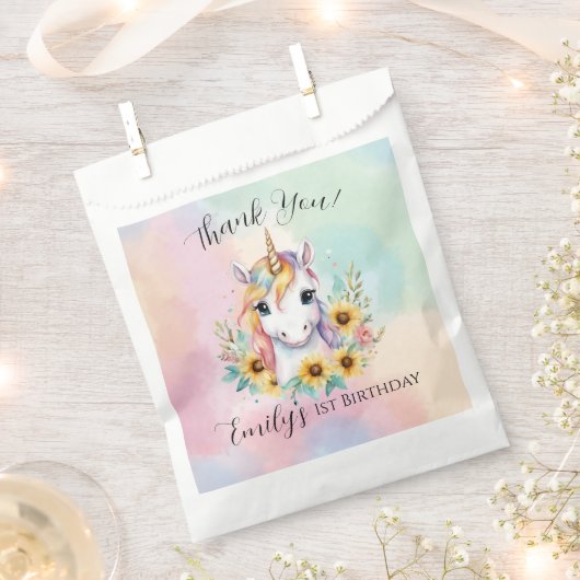 Sachets En Papier Jote Unicorn Tournesol Anniversaire (Coupé)