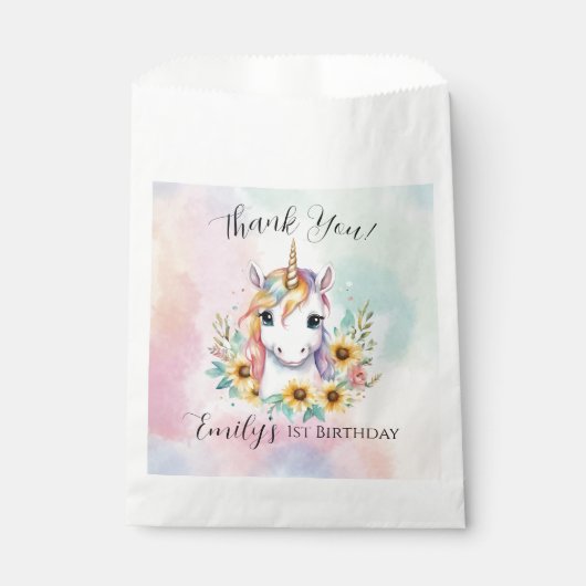 Sachets En Papier Jote Unicorn Tournesol Anniversaire (Devant)