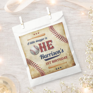 Sachets En Papier Jouets de baseball vintages 1er anniversaire