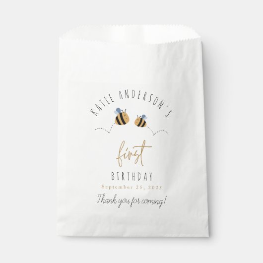 Sachets En Papier Jour d'anniversaire de la mignonne Bumblebee (Devant)