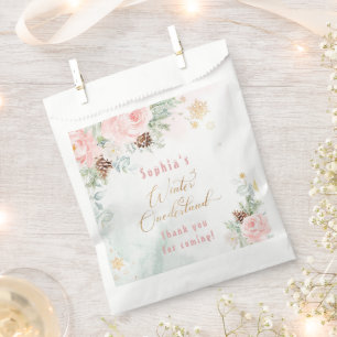Sachets En Papier Jour d'hiver rose vif