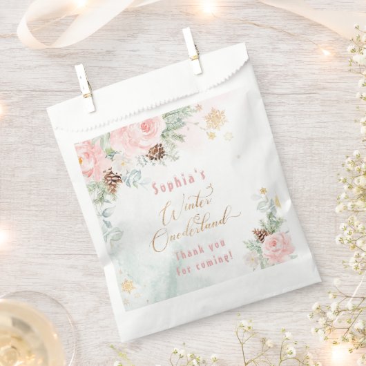 Sachets En Papier Jour d'hiver rose vif (Coupé)