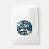 Sachets En Papier Joyeuse couronne de Pâques, Chat Noir avec oreille (Devant)