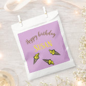 Sachets En Papier Joyeuse crème glacée jaune d'anniversaire sur viol (Coupé)