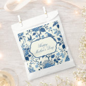Sachets En Papier Joyeuse Fête des Mères Élégante Chinoiserie Bleue (Coupé)