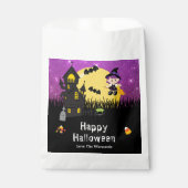 Sachets En Papier Joyeuse sorcière de fête d'Halloween violet (Devant)