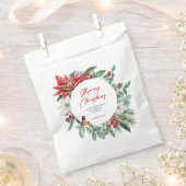 Sachets En Papier Joyeuses botaniques de Noël, fleurs et oiseaux (Coupé)
