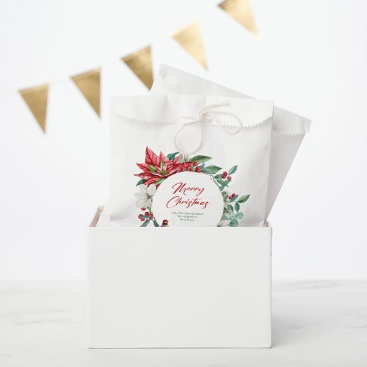 Sachets En Papier Joyeuses botaniques de Noël, fleurs et oiseaux (Fête)