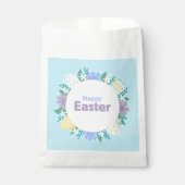 Sachets En Papier Joyeuses Pâques Fleurs et Œufs (Devant)