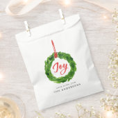 Sachets En Papier Joyeuses Vacances De Wreath Peintes À La Main (Coupé)