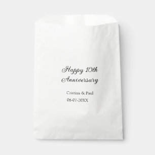 Sachets En Papier Joyeux 10e anniversaire simple nom de mariage mini