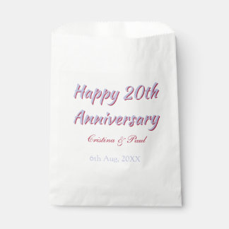 Sachets En Papier Joyeux 20e anniversaire DE MARIAGE NOM MARON VIOLE