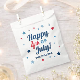 Sachets En Papier Joyeux 4 juillet rouge blanc et bleu patriotique