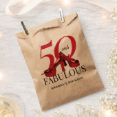 Sachets En Papier Joyeux 50e anniversaire Fun Bold Chaussures rouges (Coupé)
