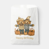 Sachets En Papier Joyeux Anniversaire Automne Moisson Goldendoodle C (Devant)