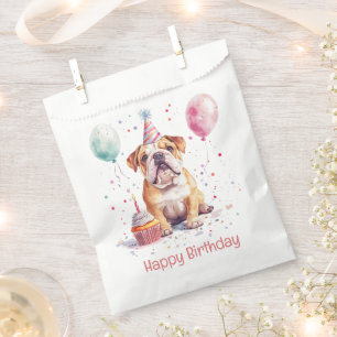 Sachets En Papier Joyeux Anniversaire Bouledogue Anglais