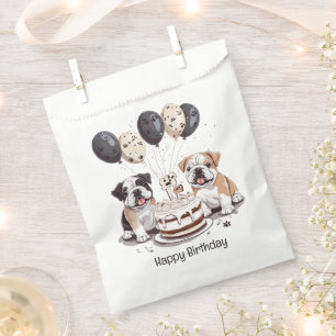 Sachets En Papier Joyeux Anniversaire Bouledogues Anglais