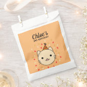 Sachets En Papier Joyeux Anniversaire Chat Beige (Coupé)