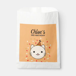 Sachets En Papier Joyeux Anniversaire Chat Beige