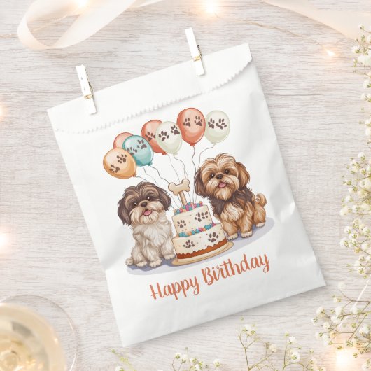 Sachets En Papier Joyeux anniversaire Chih Tzu Chiens Anniversaire G (Coupé)